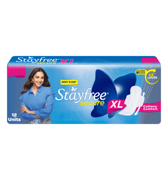 Stayfree Secure Cottony Soft Sanitary Pads (Regular Wings) 8UNIT