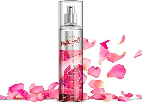 Layer’r Wottagirl Exotic Rose Body Splash, 135 ml | Intense Rose Notes with All-Day Freshness | Skin-Friendly & Non-Irritating Everyday Fragrance | Ideal for Women