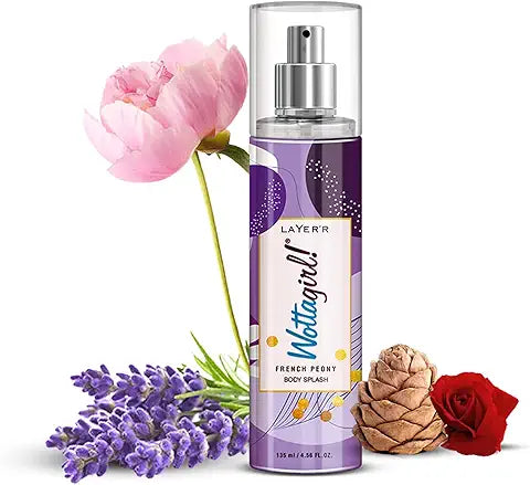 Layer’r Wottagirl French Peony Body Splash, 135ml | Long-Lasting Premium Mist Spray for Women | Romantic Peony & Musk Notes | Everyday Wear | Refreshing & Skin-Friendly