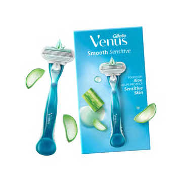 Gillette Venus Smooth Hair Removal Cartridge Women's Razor with Aloe Vera