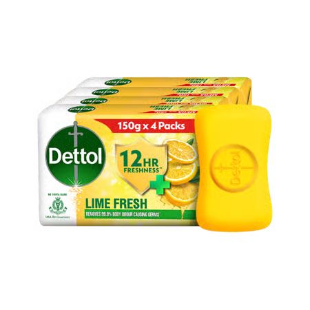 Dettol Lime Fresh Bathing Bar Soap with 12 hrs Freshness