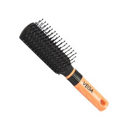 Vega Compact Hair Brush (Black, Brown)