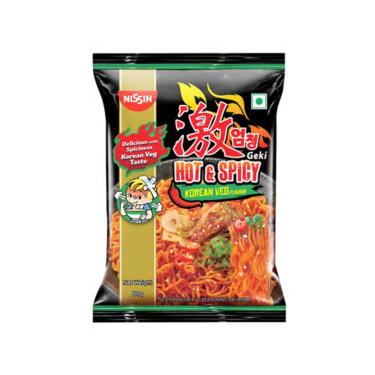 Nissin Geki - Hot & Spicy Korean Veg Flavoured Instant Noodles