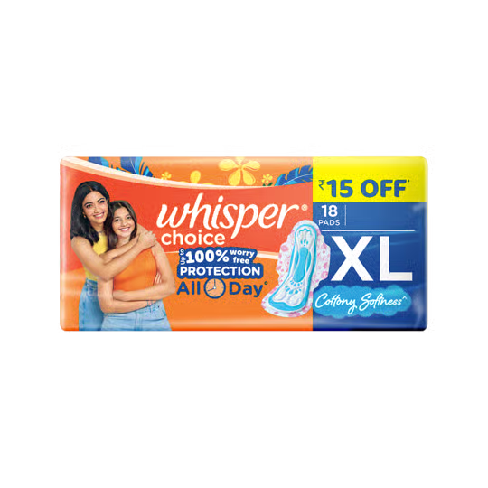 Whisper Choice Stain Protection Wings Sanitary Pads 1 pack (18 pieces)