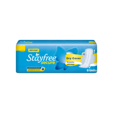 Stayfree Secure Cottony Soft Sanitary Pads (Regular Wings) 1 pack (6 pieces)
